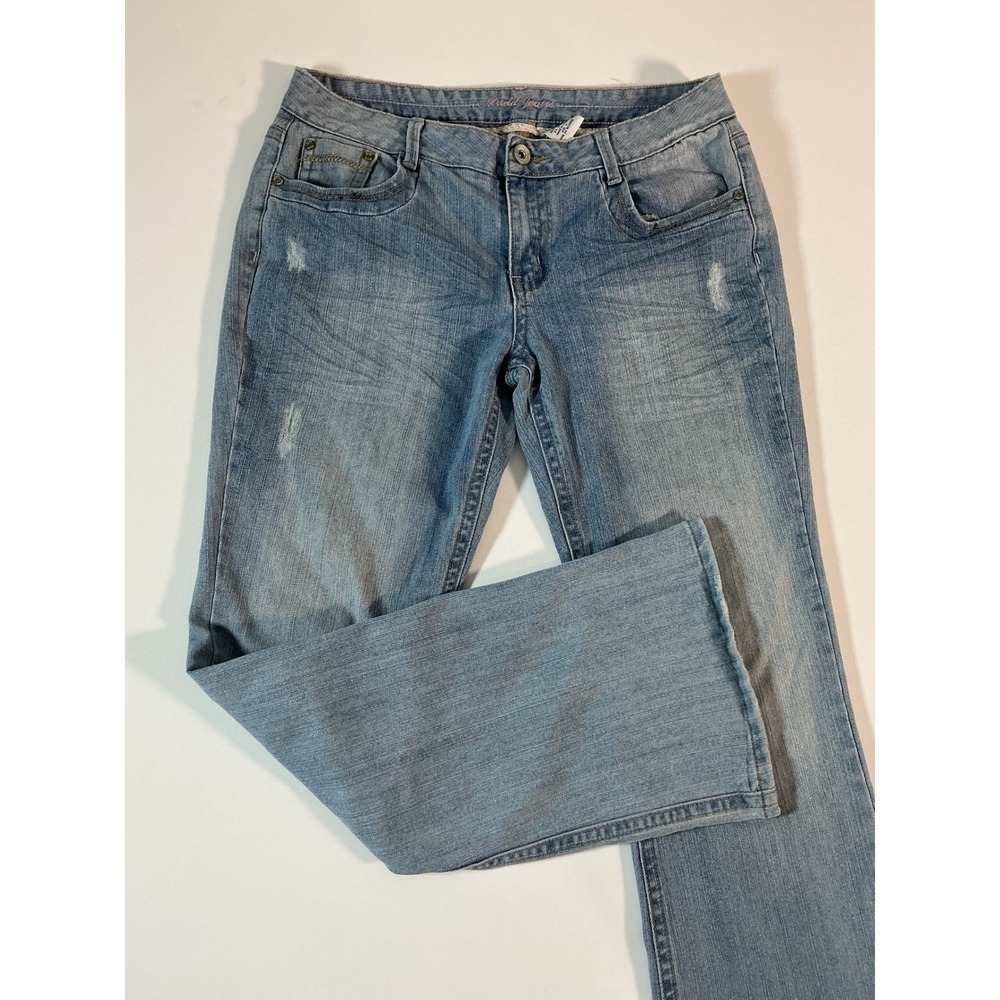 VTG Y2K Mudd Low Rise Flare Jeans Corduroy Pockets Size 9